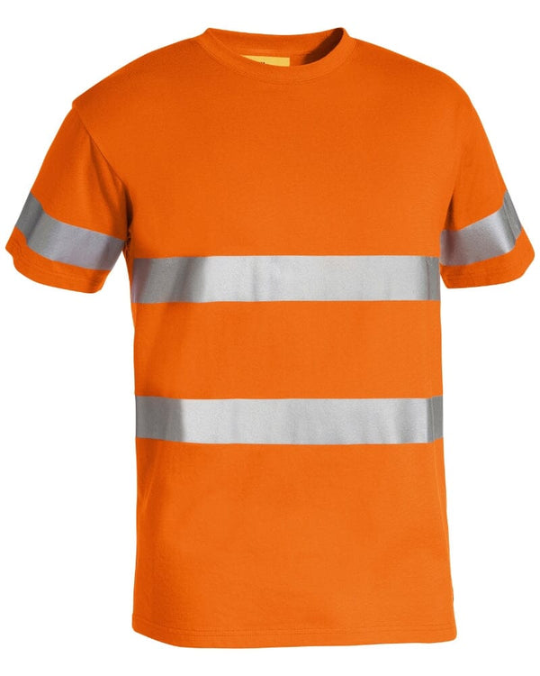 Taped Hi Vis Cotton T-Shirt - Orange