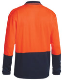 Hi Vis Long Sleeve Polo Shirt - Orange/Navy