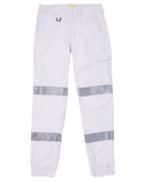 Taped Biomotion Stretch Cotton Drill Cargo Cuffed Pants - White