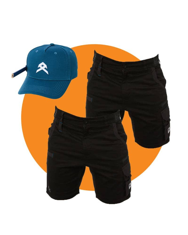 Tradies Victory Short Twin Value Pack - Black