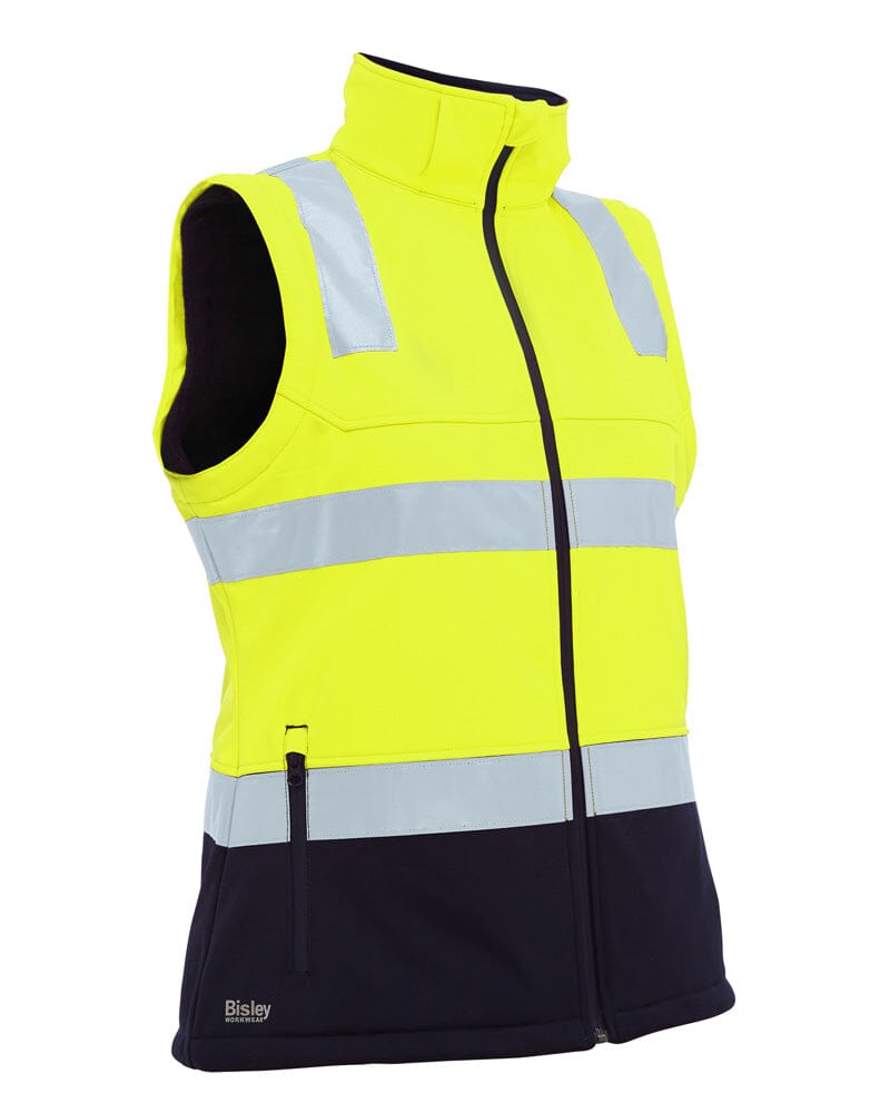 Womens Taped Hi Vis 3 In 1 Soft Shell Jacket - Yellow/Navy