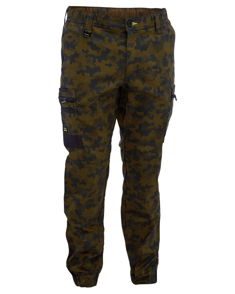 Flex and Move Stretch Cargo Cuffed Pants - Army Honeycomb