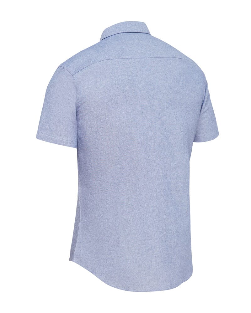 Chambray Short Sleeve Slim Fit Shirt - Blue