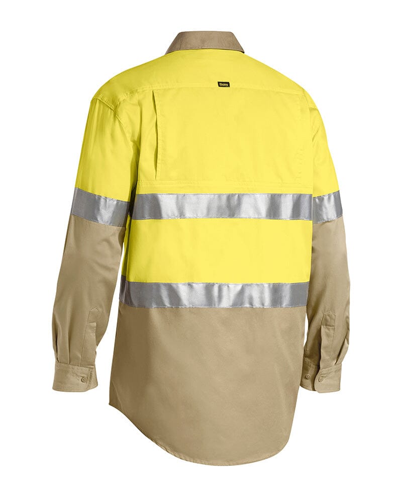 Taped Hi Vis Cool Lightweight LS Shirt - Yellow/Khaki