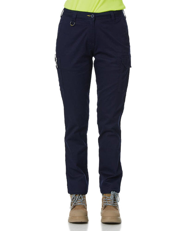 Womens Stretch Cotton Cargo Pants - Navy