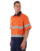 Taped Hi Vis Cool Lightweight SS Shirt - Orange/Navy