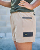 Womens Flex and Move 4-Way Stretch Elastic Waist Short - Stone