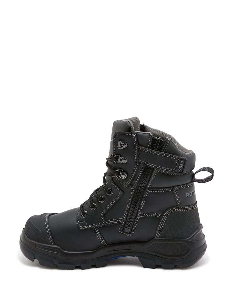 RotoFlex 9061 Zip Side Safety Boot - Black