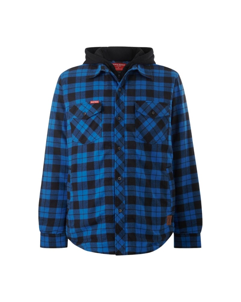 Quilted Flannel Hooded Shacket - Oceanic