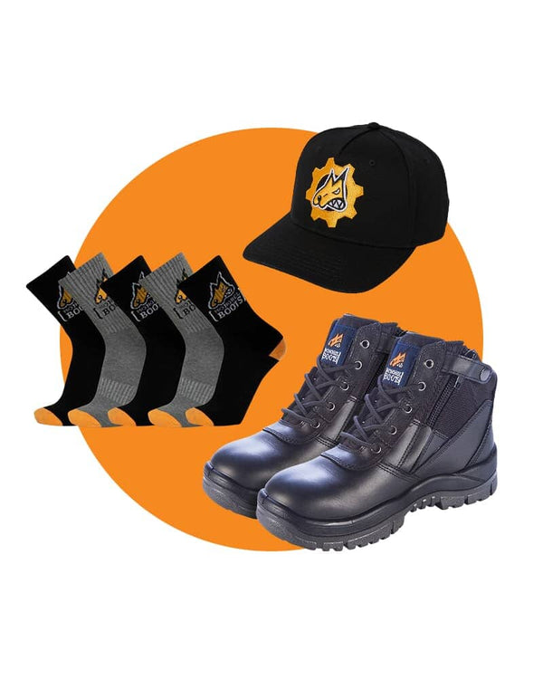 Tradies 261 Zipsider Safety Boot Value Pack - Black