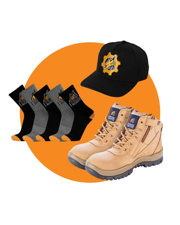 Tradies 261 Zipsider Safety Boot Value Pack - Wheat