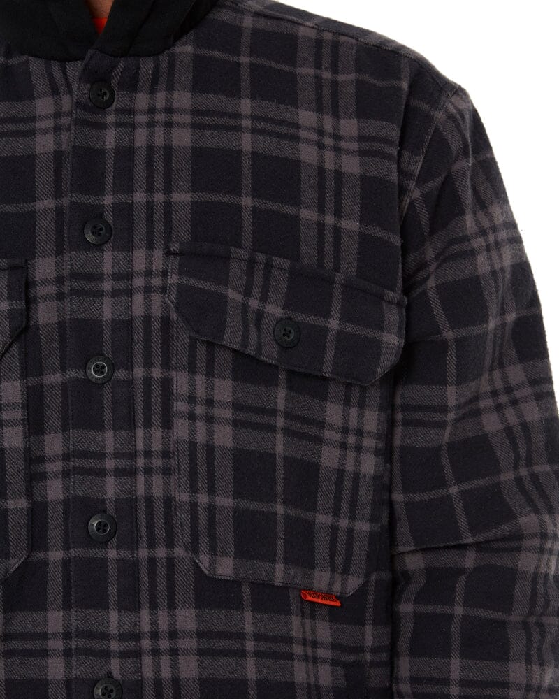 Dimension Quilted Worker Jacket - Black Check