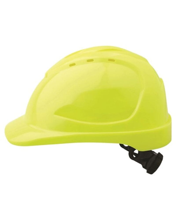 V9 Hard Hat Vented Ratchet Harness - Fluro Yellow