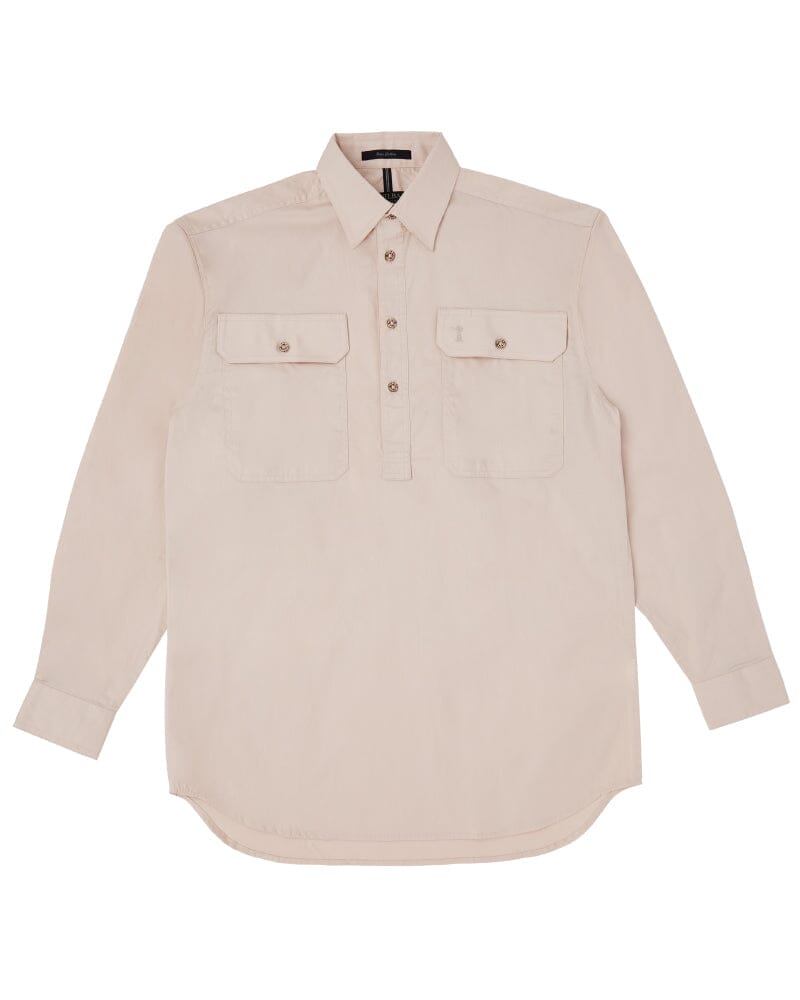 Tradies Closed Front Cotton Twill LS Shirt Value Pack - Stone