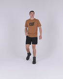 Stretch Cotton Elastic Waist Cargo Short - Black