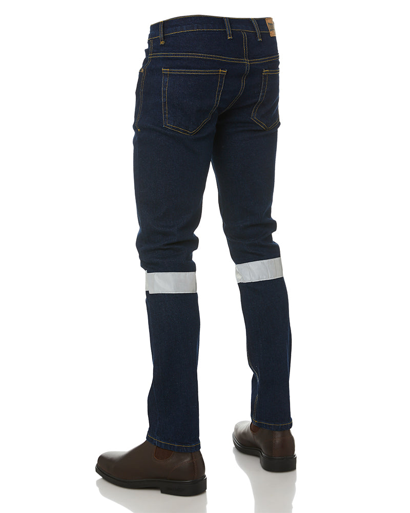 3M Taped Rough Rider Stretch Denim Jeans - Navy