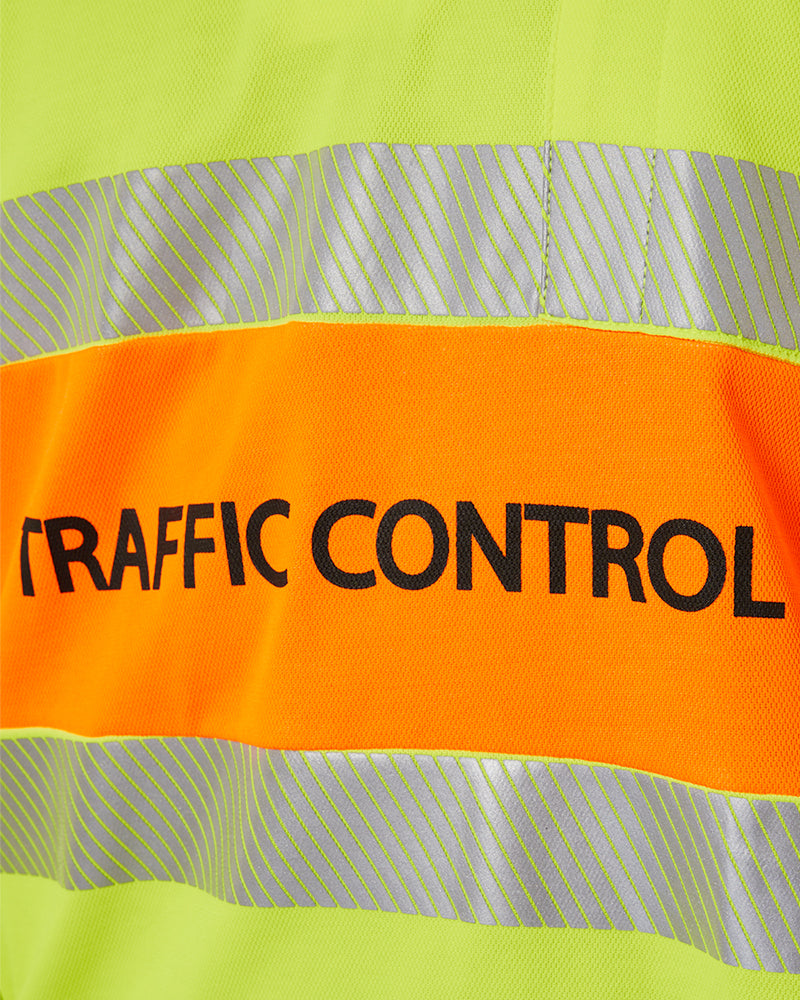 Traffic Control LS Taped Polo Shirt - Yellow/Orange