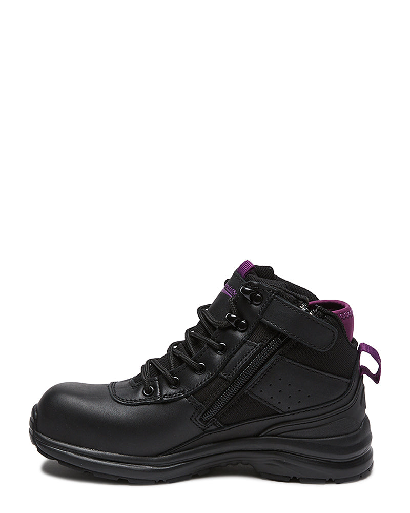 887 Womens Zip Side Safety Boot - Black