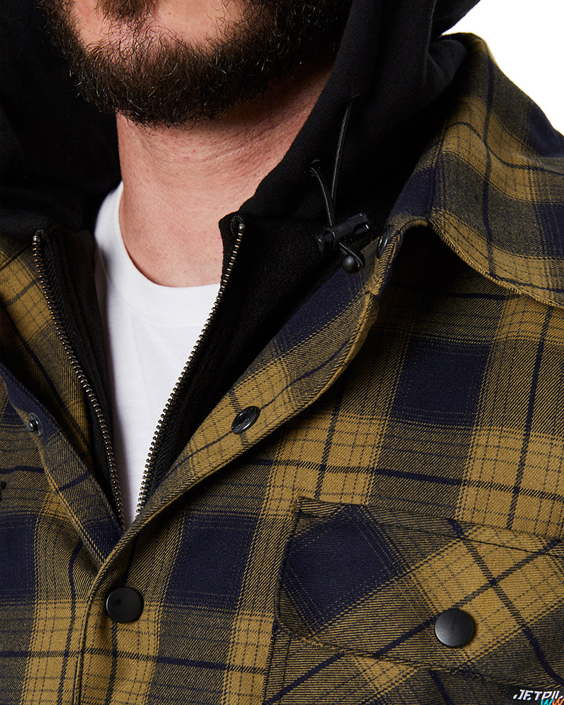 Quilted Flannel Jacket - Mustard