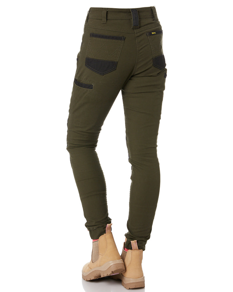 Womens Flex and Move Stretch Cotton Shield Cuff Pants - Olive