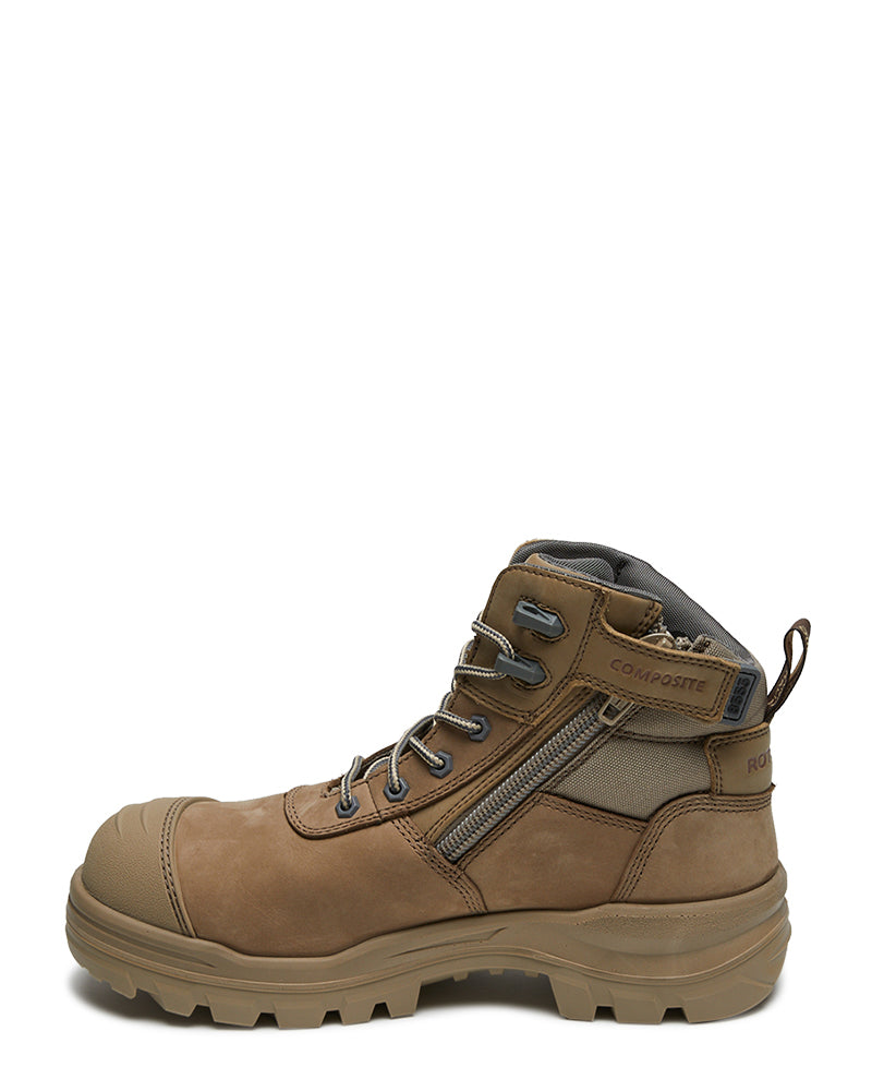 RotoFlex 8553 Mid Zip Side Safety Boot - Stone
