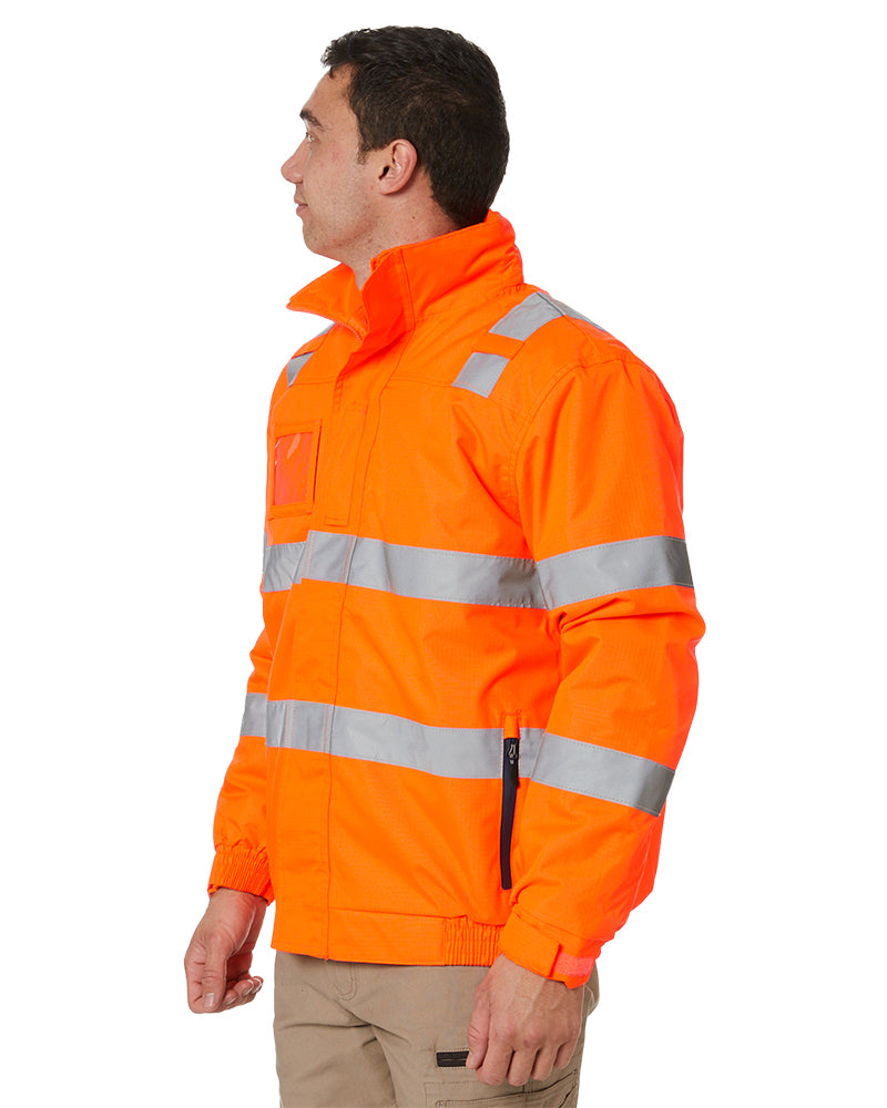 Hi Vis Taped Wet Weather Bomber Jacket - Orange