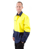 Hi Vis Drill Shirt LS - Yellow/Navy