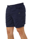 Stretch Cotton Elastic Waist Cargo Short - Navy