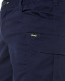 Stretch Cotton Elastic Waist Cargo Short - Navy
