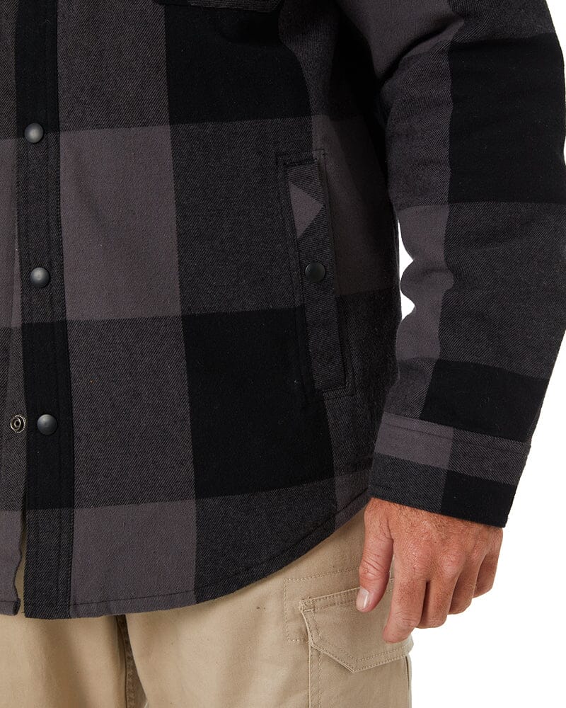 Buffalo Check Insulated Shirt Jacket - Pitch Black