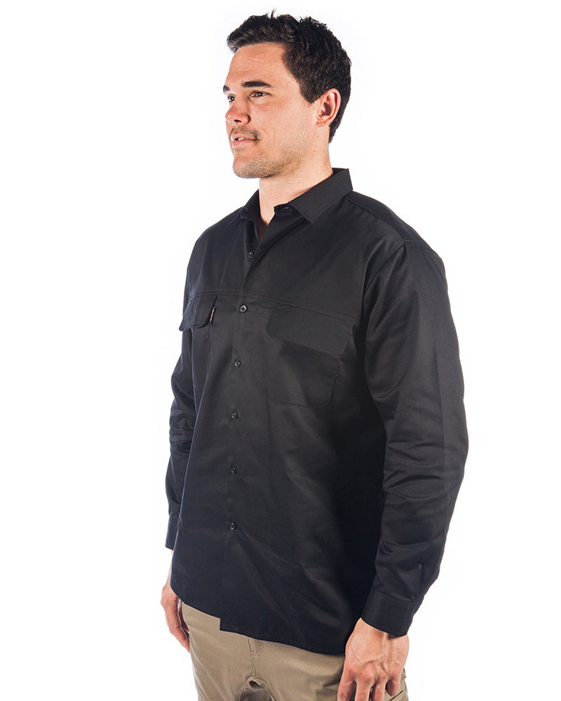 Three Way Cool Breeze Work Shirt Long Sleeve - Black