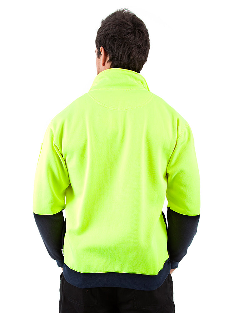 Half Zip Sweat Shirt LS - Yellow/Navy