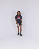 Cotton Harlequin Short - Navy/White