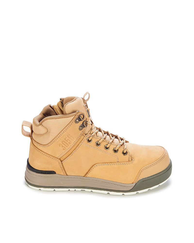 3056 Lace Zip Safety Boot - Wheat