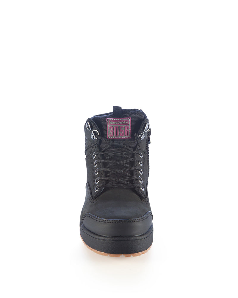 Womens 3056 Zip Side Safety Boot - Black