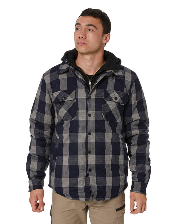 Quilted Flannel Jacket - Black