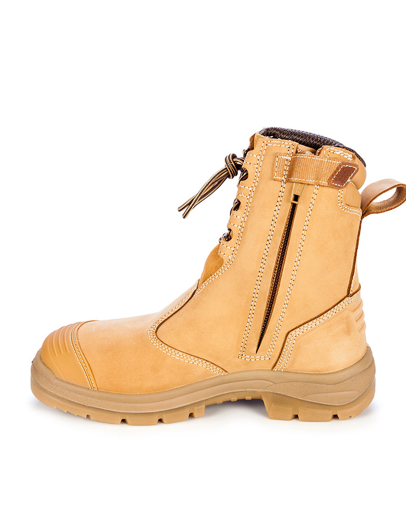 55385 High Leg Zip Sided Boot - Wheat
