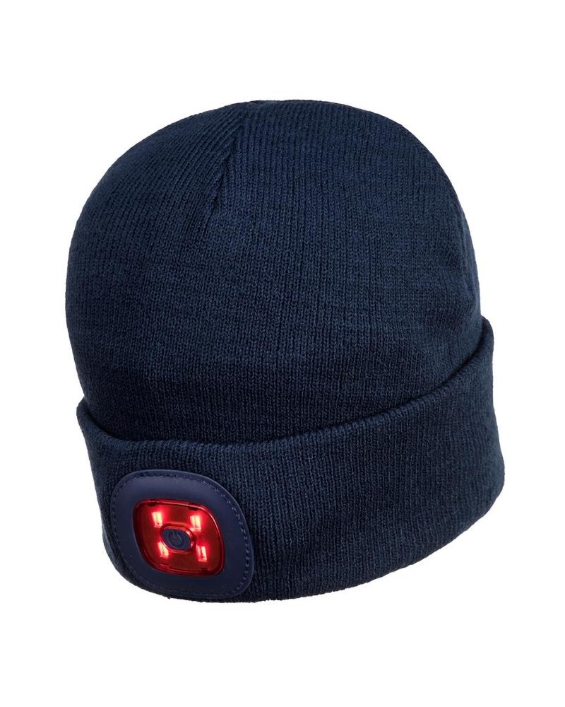 Rechargeable Twin LED Beanie - Navy