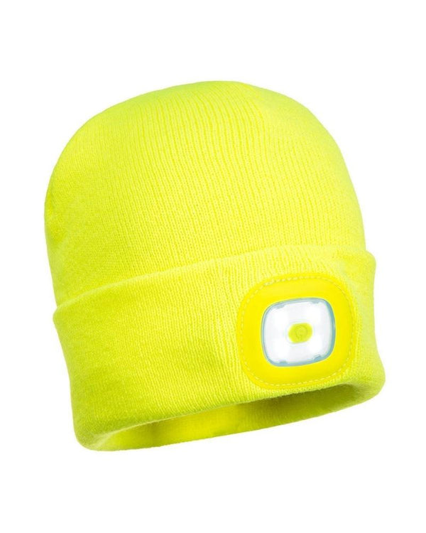Rechargeable Twin LED Beanie - Yellow
