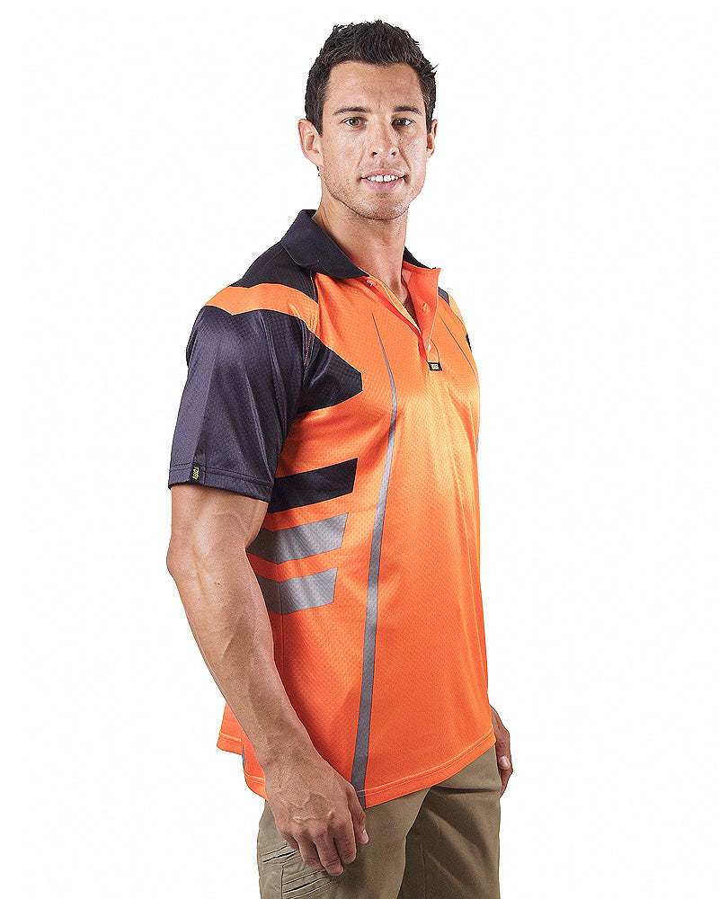 Warrior Airwear Polo Shirt - Orange/Navy