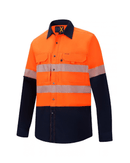 RMX Light Weight Ripstop Taped Long Sleeve Shirt - Orange/Navy