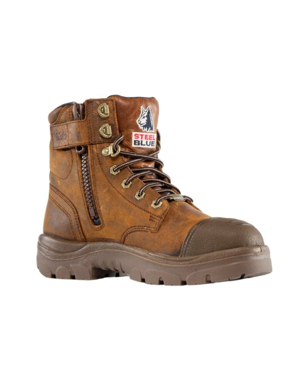 Argyle Zip Scuff Cap Waterproof Safety Boot - Distressed Brown