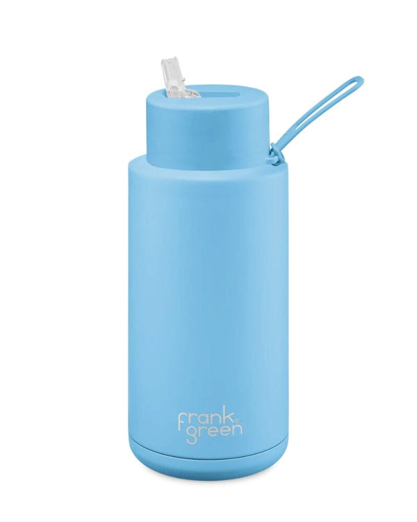 34oz Reusable Bottle Straw Lid - Sky Blue