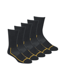 1/2 Cushion 10 Pack Midweight Crew Socks - Black/Grey
