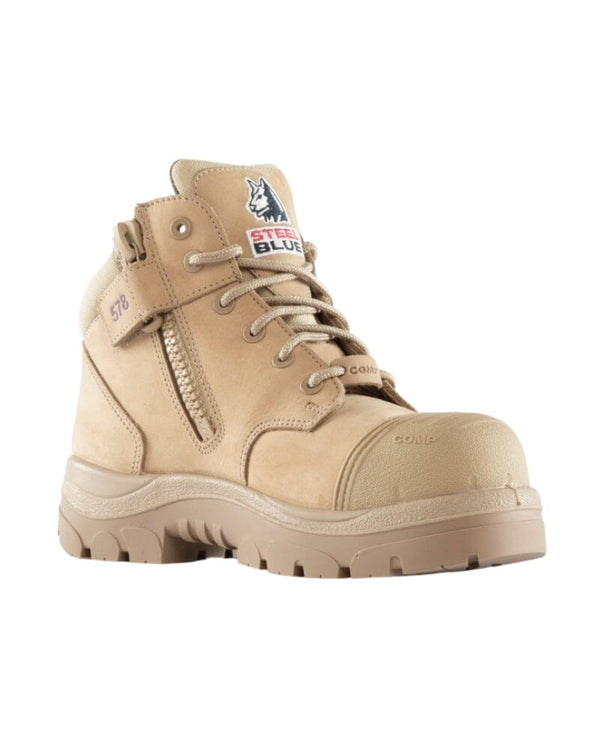 Ladies Parkes Zip Side Composite Safety Boot - Sand