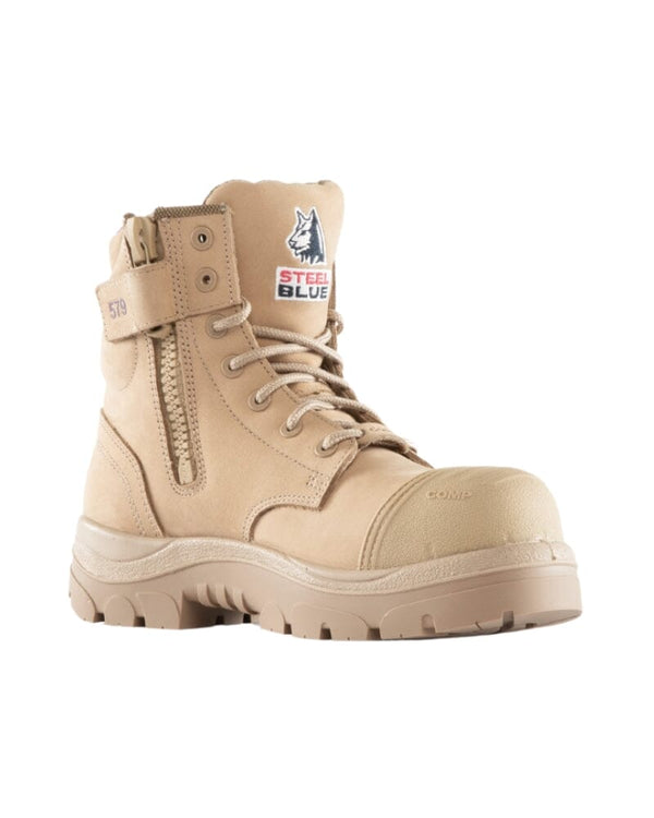 Ladies Argyle Scuff Cap Composite Safety Boot - Sand