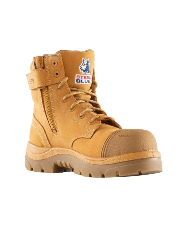 Ladies Argyle Scuff Cap Composite Safety Boot - Wheat