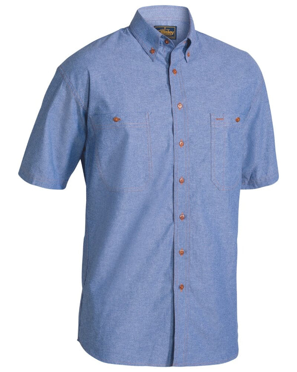 Chambray Short Sleeve Shirt - Blue