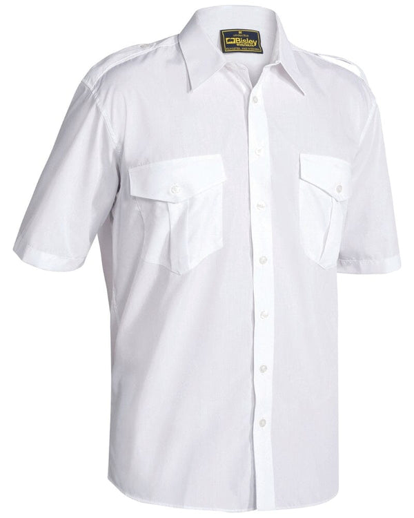 Epaulette Short Sleeve Shirt - White