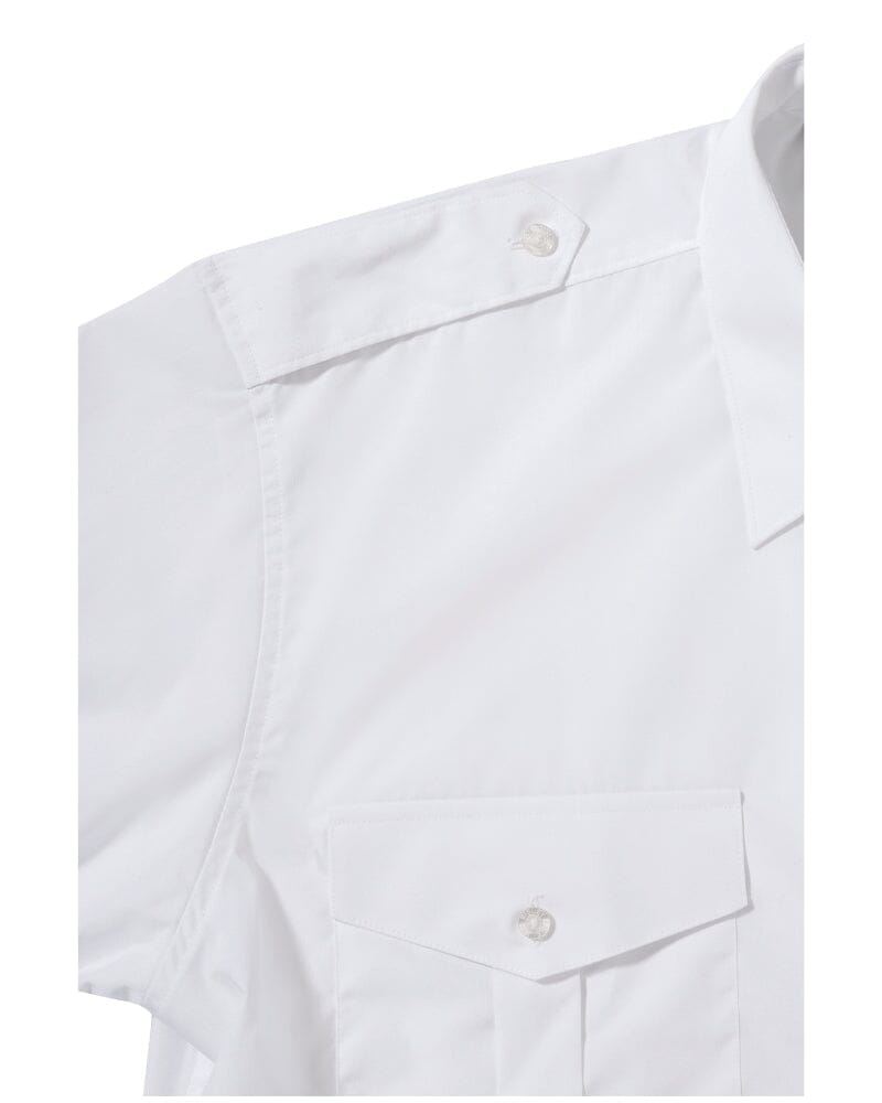 Epaulette Short Sleeve Shirt - White